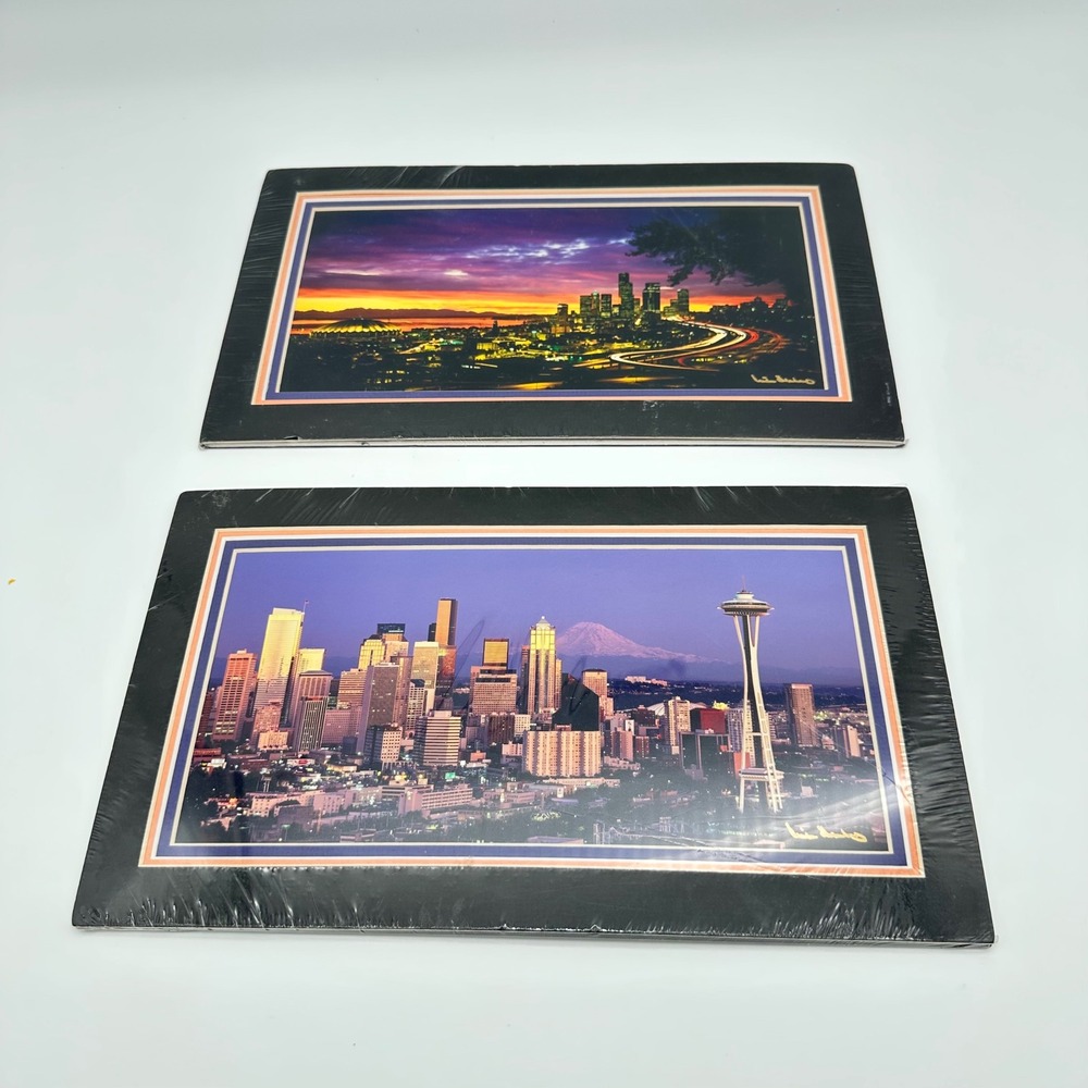 Michael Searle Panoramic Art Prints 12x7 Seattle Los Angeles Vintage Skyline Set - Picture 9 of 13